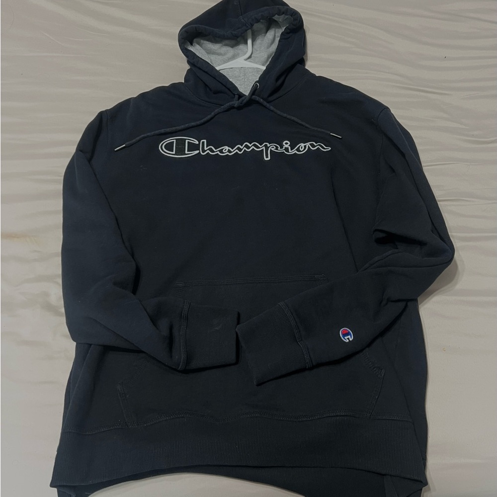 Champion Navy Blue Hoodie with Logo